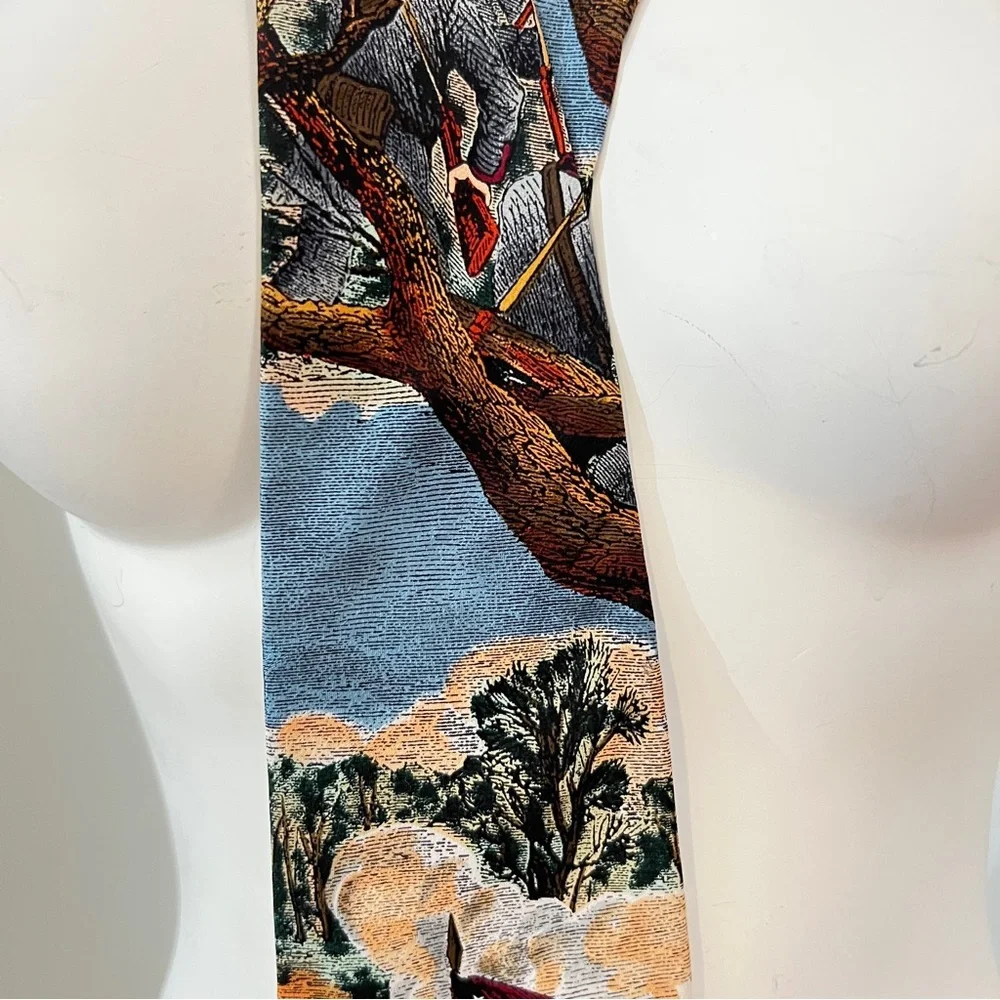 TANGO by Mark Raab - Artistic Blue and Red Tie in 100% Silk. Americana Series